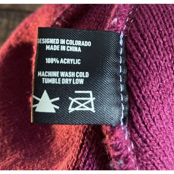 Colorado Beanie Pom Pom Maroon purple Acrylic One Size Fits Most - Picture 10 of 15